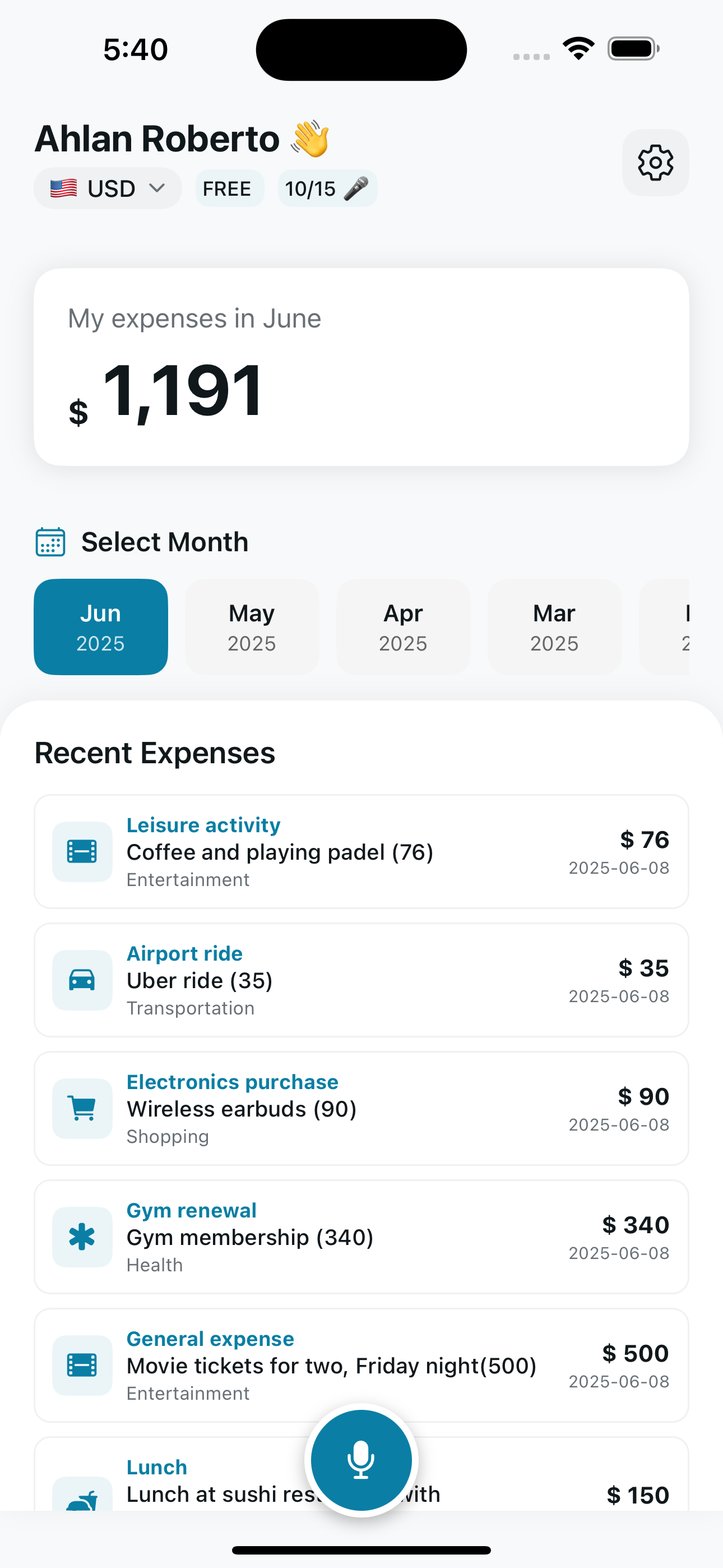 Say App Interface
